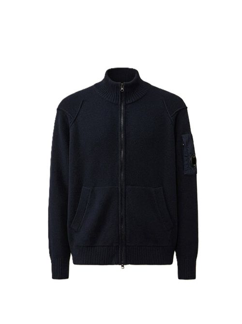 Cardigan lana con zip C.P. COMPANY | RFCMKN708A-110149A888 TOTAL ECLIPSE